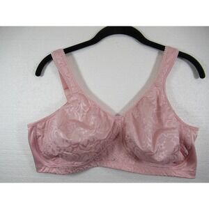 Playtex 18-Hour Ultimate Lift and Support Bra 44DD Pink Wireless Satin 4745
